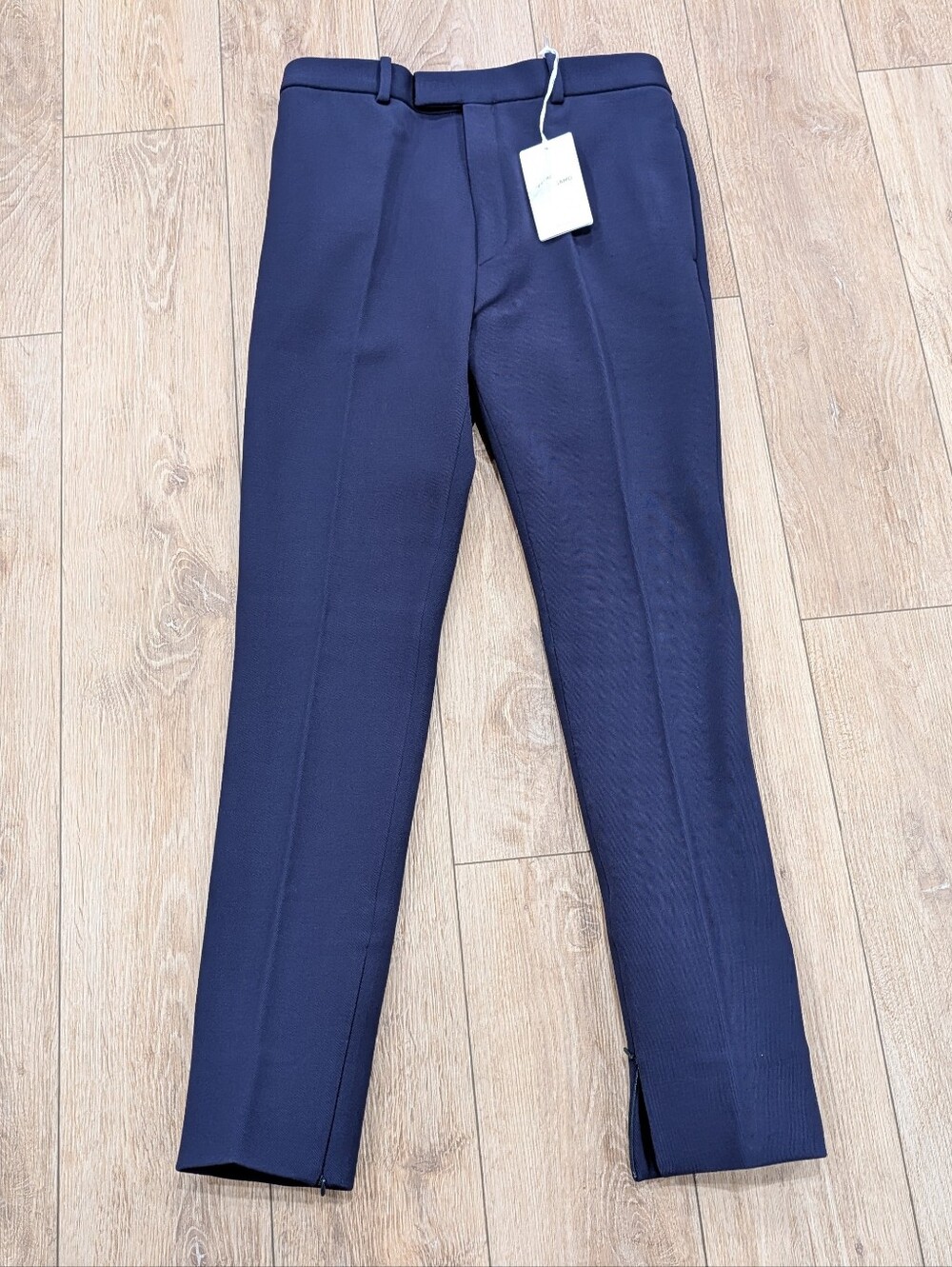 $1820 Mens Ferragamo Ankle Zip Tailored Trousers Pants Blue Nights 52 US 36
